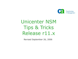 Unicenter NSM r11 Tips and Tricks