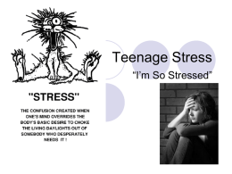 Teenage Stress - Waterloo Region District School Board
