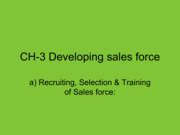 CH-3 Developing sales force - Force 9! | Positive Thinkers