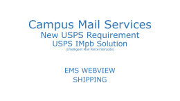Campus Mail Services USPS IMpb Solution