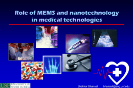 Role of mems in medical technologies - Bio