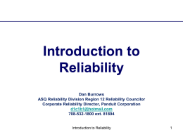 Reliability - ASQ Illiana – Section 1213