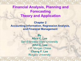 Financial Analysis, Planning and Forecasting Theory and