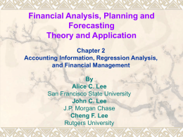 Financial Analysis, Planning and Forecasting Theory and