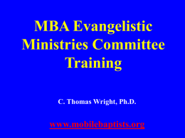 Lesson 9 The Task Remaining - Mobile Baptist Association
