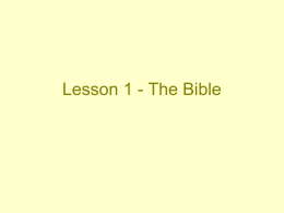 Lesson 1 - The Bible