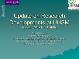 Nursing, Midwifery & AHP Research at UHSM