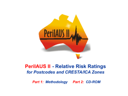 Relative Risk Ratings (RRR) for Postcodes and ICA Zones