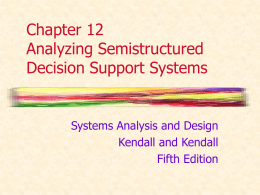 Chapter 12 Analyzing Semistructured Decision Support Systems
