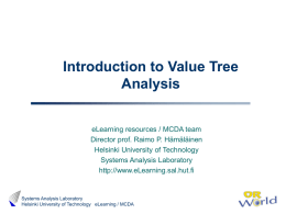 Mini intro to Value Tree Analysis