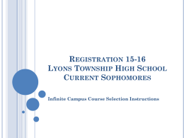 Registration 12-13 Lyons Township High School
