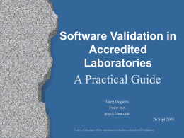 Software Validation in Accreditated Laboratories