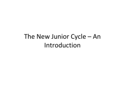 The New Junior Cycle – An Introduction