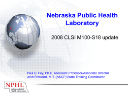 Overview of the Nebraska Public Health Laboratory: