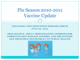 Flu 2010-2011 Season Vaccine Update