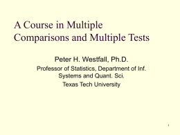 Multiple Comparisons and Multiple Tests: State of the Practice
