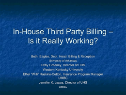 Third Party Billing in University Health Centers