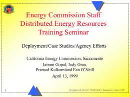 Possible Responses to the 1998 CADER Report and Siting and