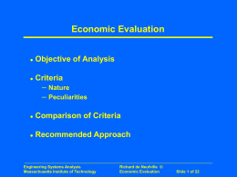 Economic Evaluation - Massachusetts Institute of Technology