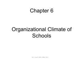 Chapter 6 Organizational Climate of Schools
