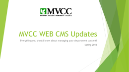 MVCC CMS Updates