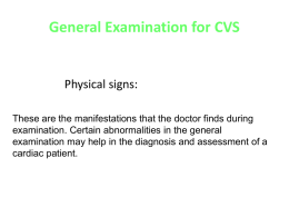 General Examination for CVS
