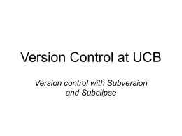 Version Control at UCB - University of California, Berkeley