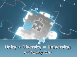 Unity + Diversity = University