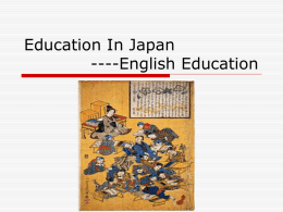 Education In Japan ---