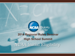NCAA Initial Eligibility - National Collegiate Athletic
