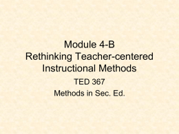 Teacher-centered Methods - Misericordia University