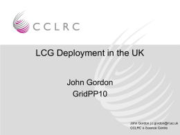 LCG Deployment in the UK