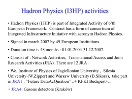 Hadron Physics (I3HP) activities