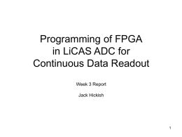 Programming of FPGA in LiCAS ADC For Continuous Data Readout