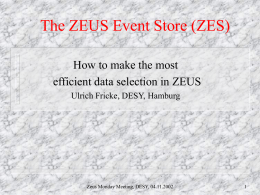 The ZEUS Event Store