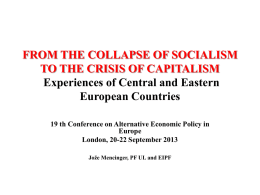 FROM THE COLLAPSE OF SOCIALISM TO THE CRISIS OF …