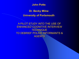 John Potts Metropolitan Police, University of Portsmouth