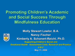 Promoting Children’s Academic and Social Success Through
