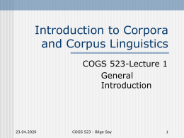 Using Corpora For Language Research