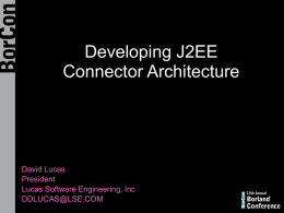 Developing J2EE Connector Architecture