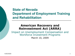 State of Nevada Department of Employment Training and