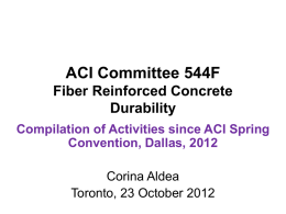 ACI Committee 544F Fiber Reinforced Concrete Durability