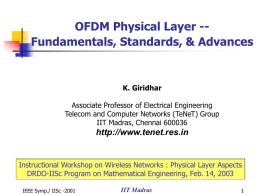 OFDM Technology -- Physical Layer, Standards, Advances