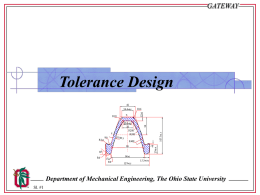Tolerances Design