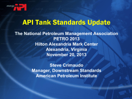 Rewrite of API RP 575 Inspection of Atmospheric and Low