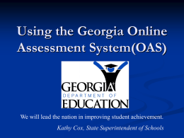 Using the Georgia CRCT Online System