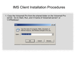 IMS Client Installation Procedures