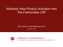 Presentation Title - Indiana University
