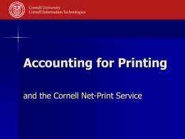 Net-Print at Cornell