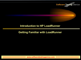 Introduction to HP LoadRunner